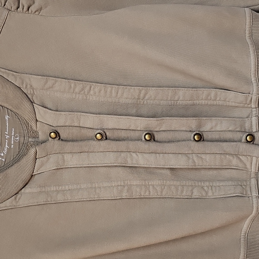 Citizens Of Humanity Brown Cropped Sweatshirt Knit Blazer, Y2K New w/tag, Sz L - Picture 2 of 12